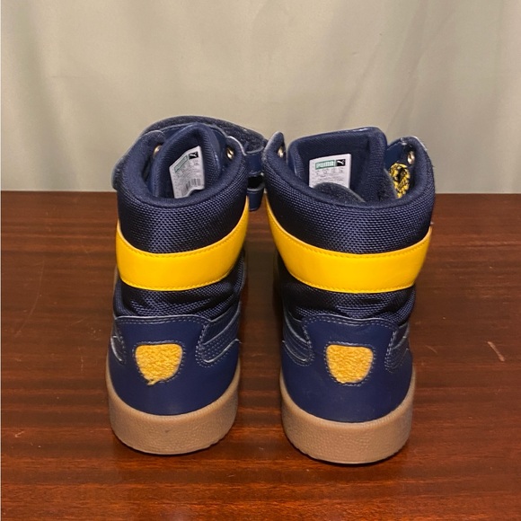 Puma Mens  David T Howard High   Leather Blue Sky High Top Sneakers 10 - Picture 2 of 7